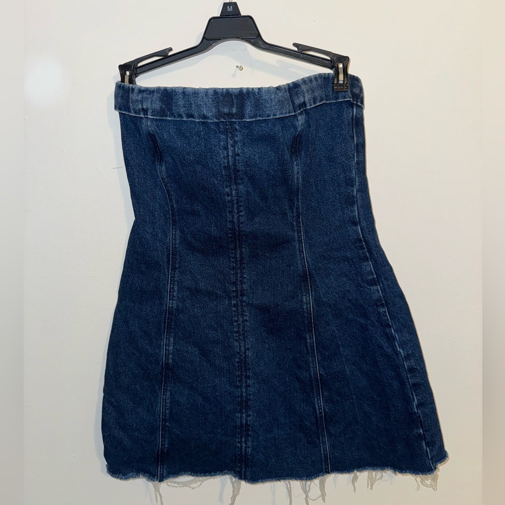 WEWOREWHAT denim fitted mini dress